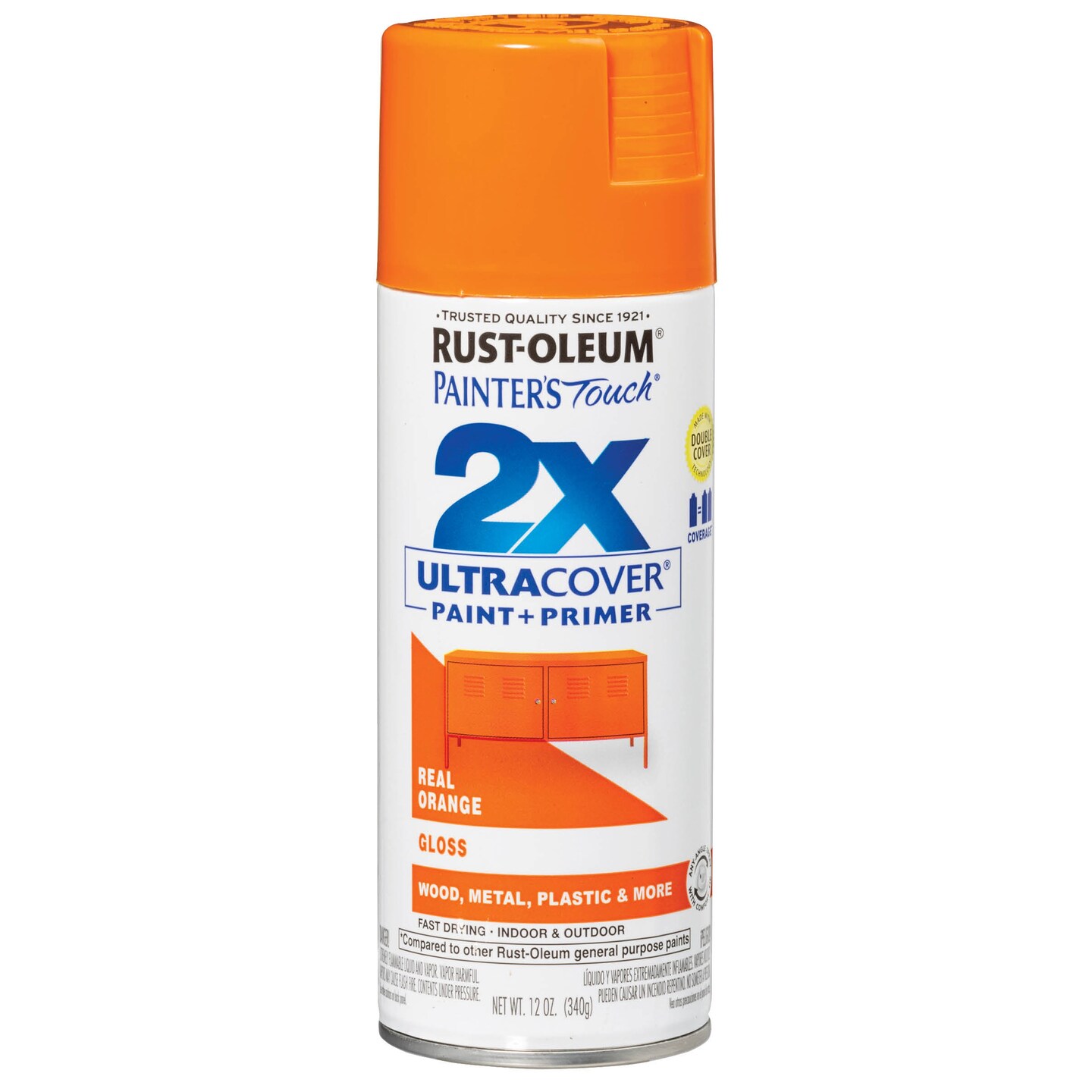 Rust-Oleum Painter&#x27;s Touch Ultra Cover 2X Spray Paint 12oz-Real Orange