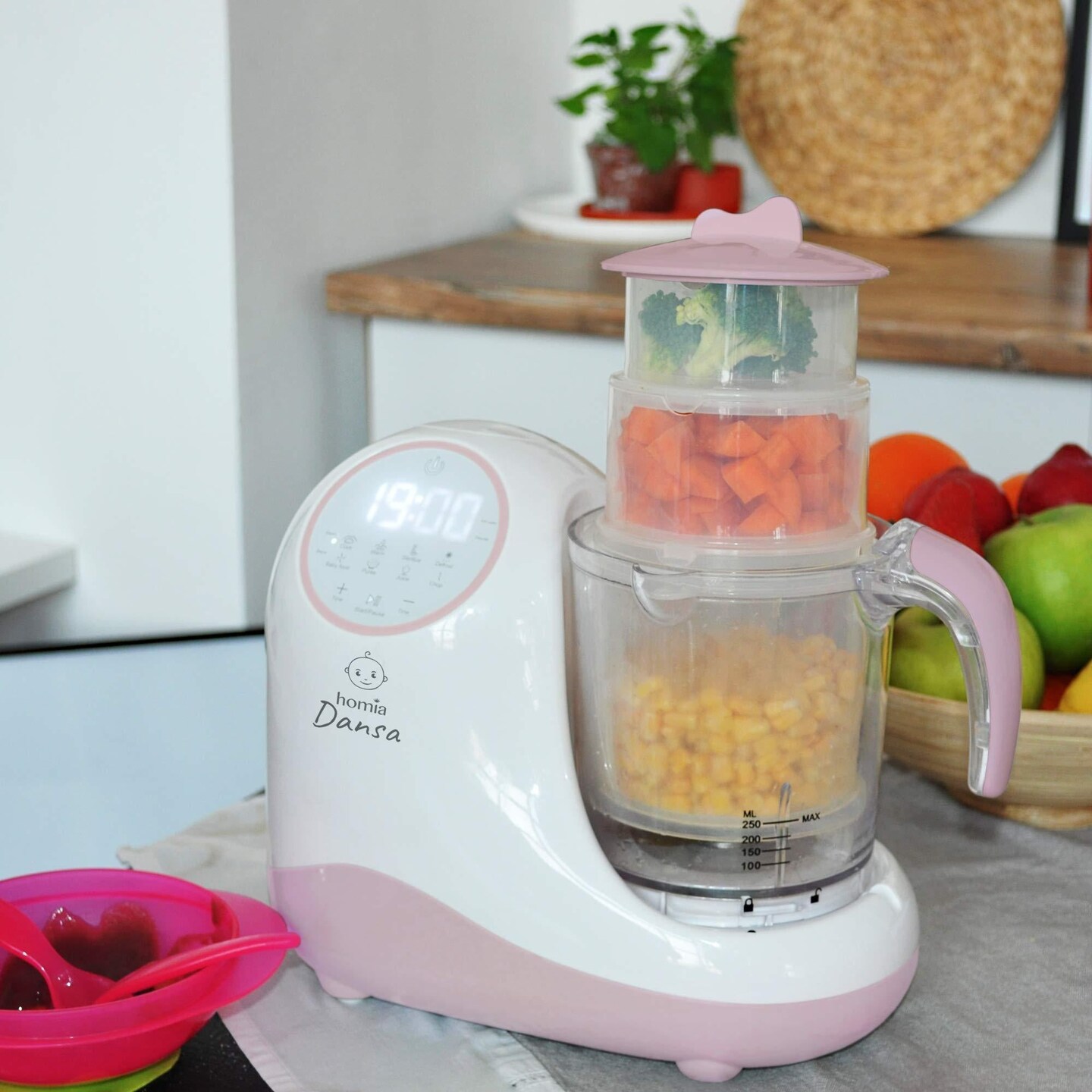 Baby Food Maker Chopper Grinder  Mills and Steamer 8 in 1 Processor for Toddlers  Steam Blend Chop Disinfect Clean 20 Oz Tritan Stirring Cup Touch Control Panel Auto ShutOff 110V Only