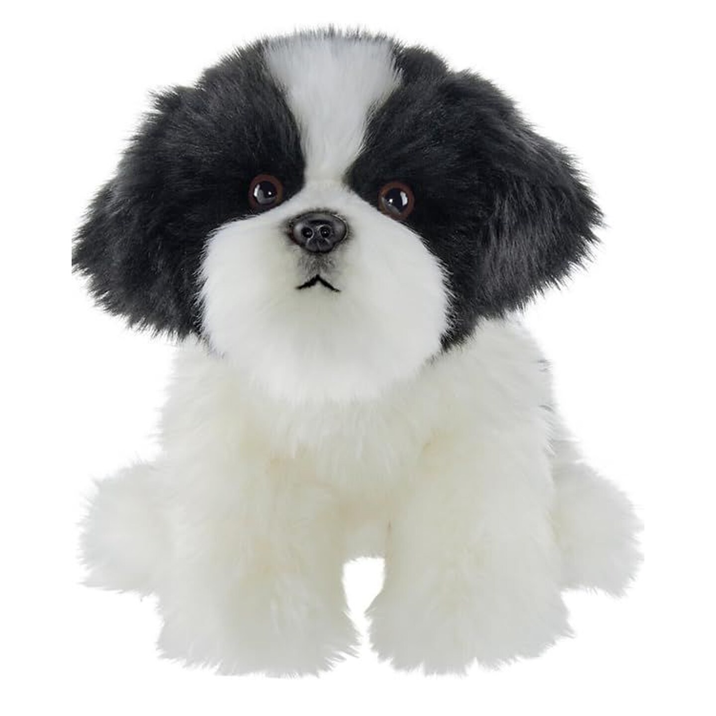 Black and white stuffed animal dog online