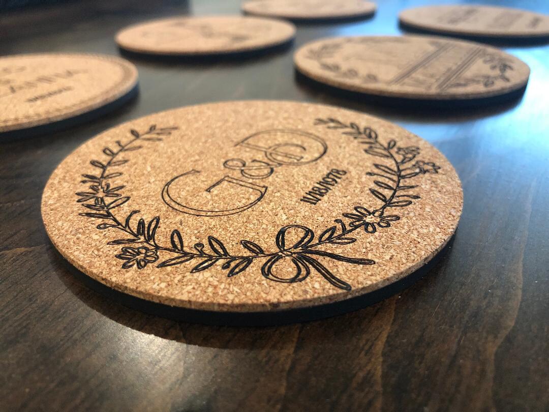 Table Coasters set Personalized Drink Coasters with Holder Custom Wedding Gifts Gifts for Newlyweds Realtor Closing Gift MakerPlace by Michaels