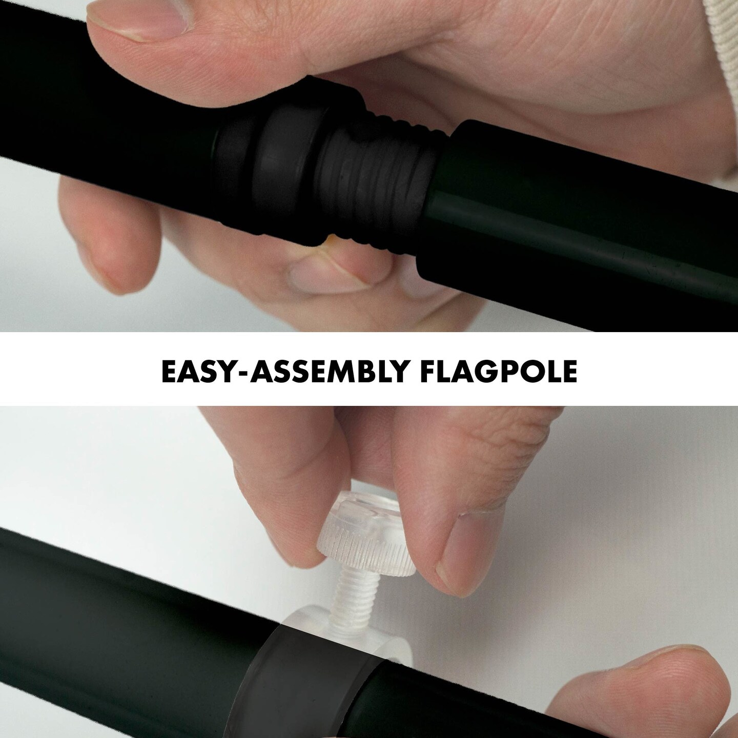 G128 Combo Pack: 6 Ft Tangle Free Aluminum Spinning Flagpole (Black) & We the People American Flag 3x5 Ft, LiteWeave Pro Series Printed 150D Polyester | Pole with Flag Included