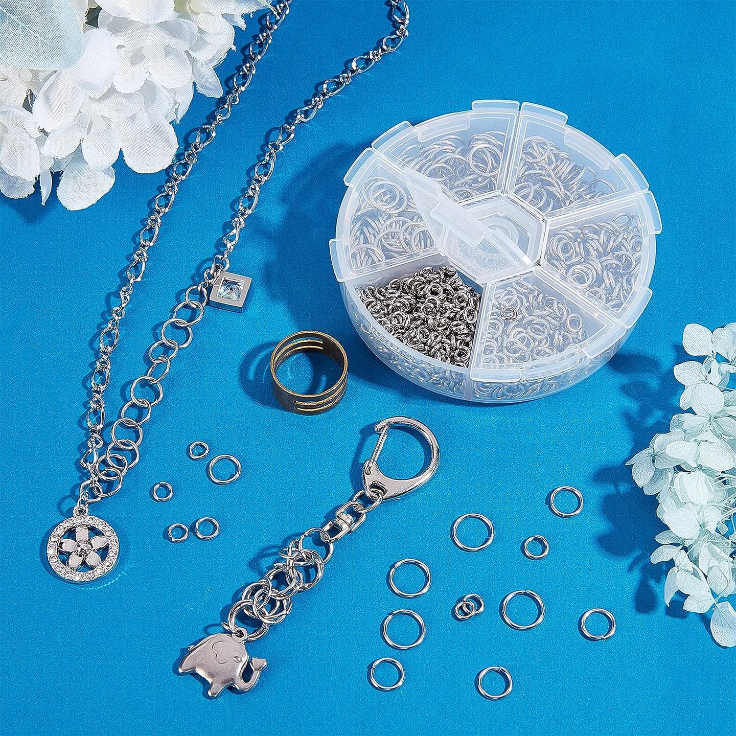 1000pcs 304 Stainless Steel Jump Rings, 18-Gauge Open Jump Ring 4/5/6/8/9/10mm Connector Rings O Ring Chainmail Rings for Earring Bracelet Necklace Jewelry Keychain DIY Craft Making