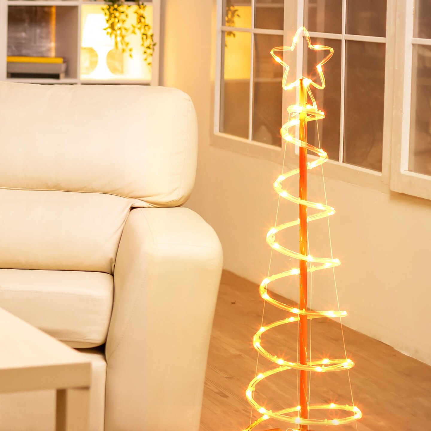 16 Modes Spiral Lighted Christmas Tree Outdoor Yard Decorations 3.9FT