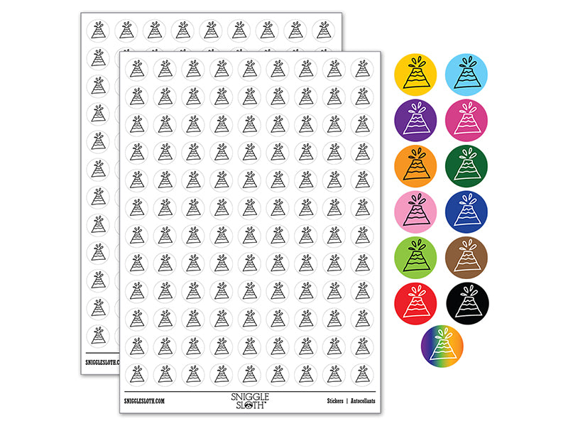 Volcano Doodle 200+ 0.50&#x22; Round Stickers