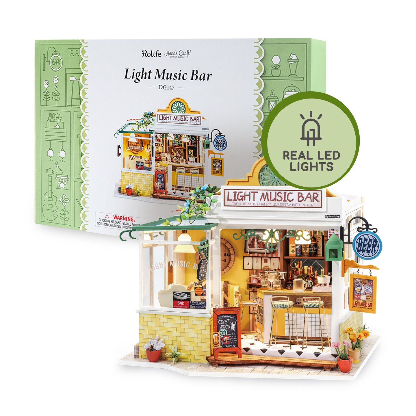 DIY Miniature Dollhouse Kit | Light Music Bar
