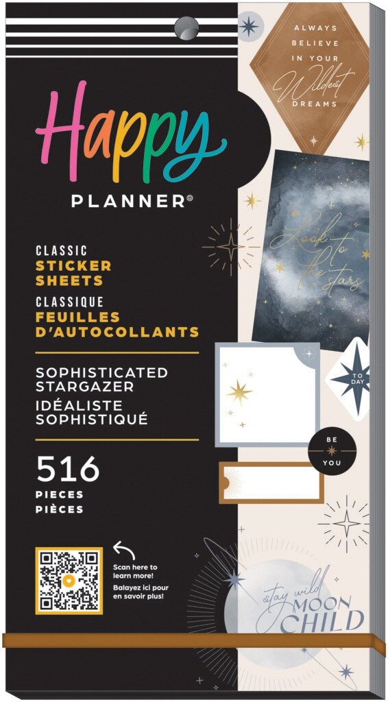 Happy Planner Sticker Value Pack 30/Sheets-Sophisticated Stargazer; 516 Pieces