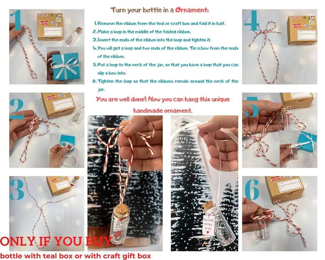 Cute and Kawaii Anniversary Presents Personalized Love Gifts for Boyfriend Girlfriend Romantic Gift for Her Him (Brown Bear Wishing You a Very Beary Christmas in Craft Gift Box)