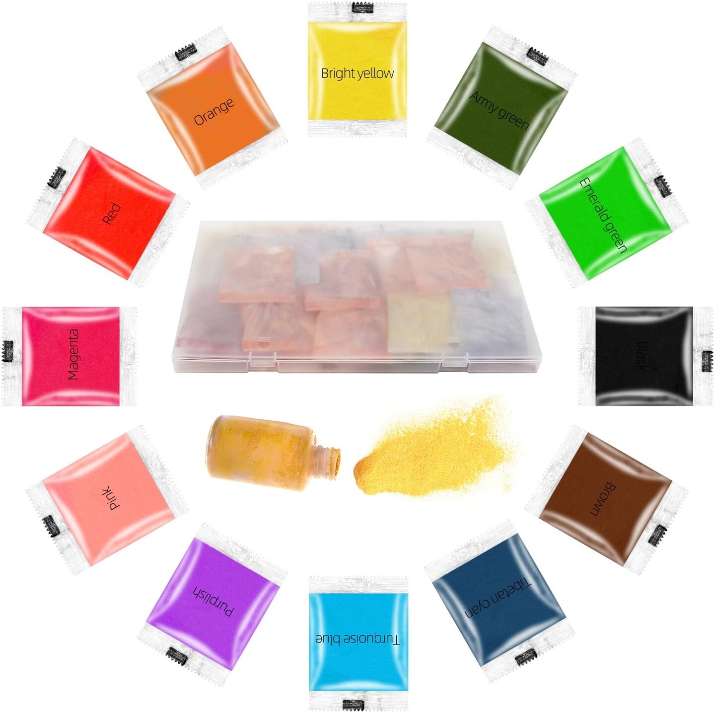 Multicolor Tie Dye Powder 12 pcs