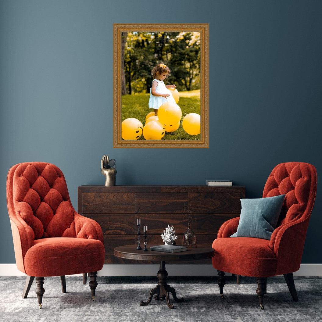 Traditional Antique Gold Picture Frame with Beads