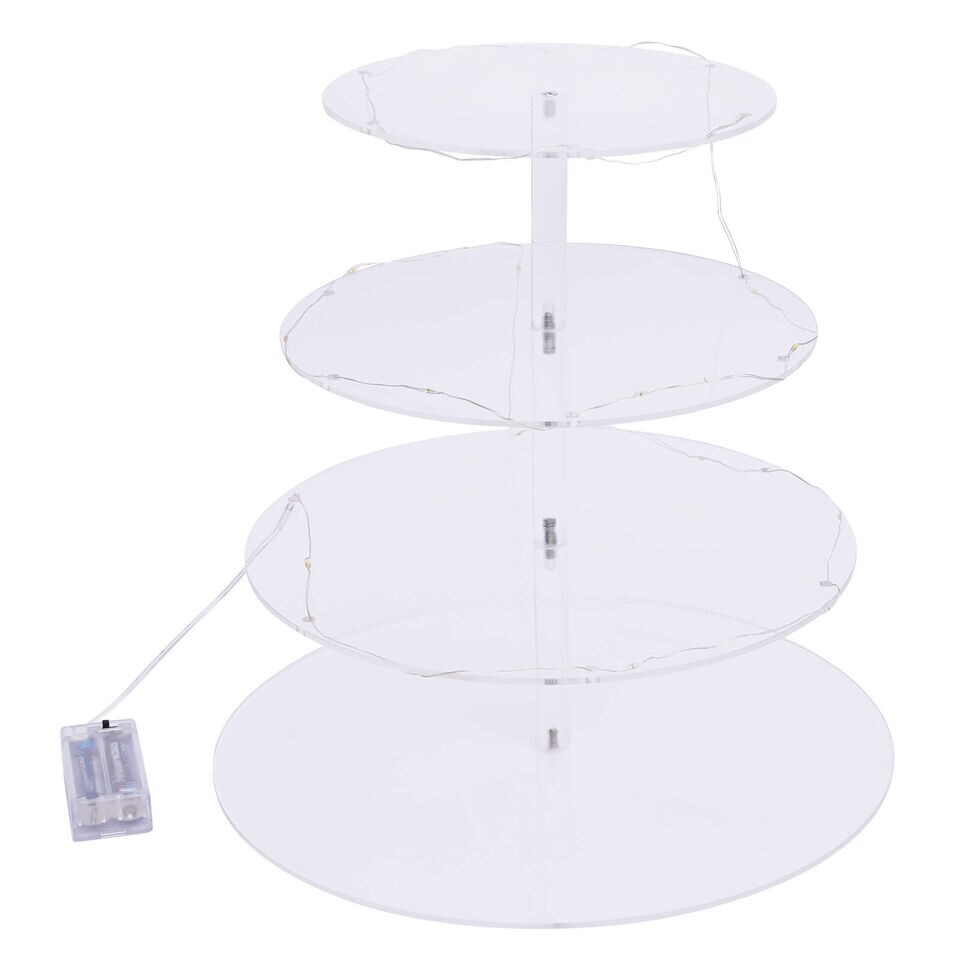 4-Tier LED Cupcake Stand for Events