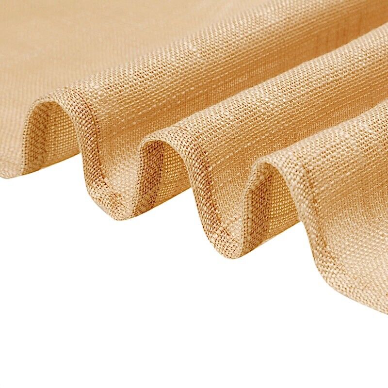 NATURAL 108&#x22; Round Premium FAUX BURLAP POLYESTER TABLECLOTH