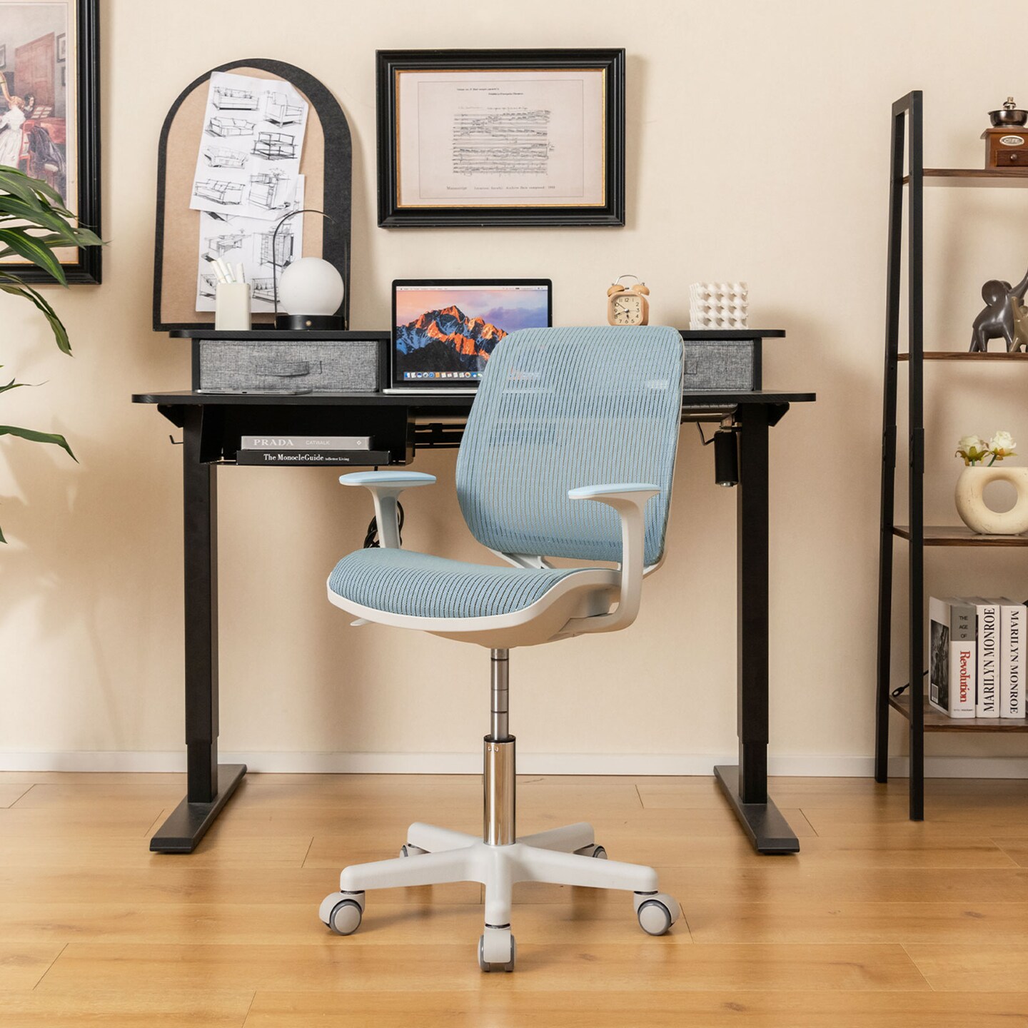 Swivel Mesh Children Computer Chair With Adjustable Height