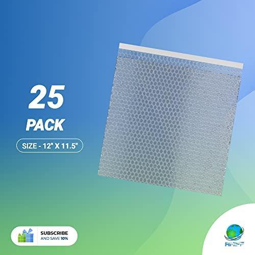 Self Seal Bubble Pouches 12 x 11.5 Pack of 25 Packing Bubble Bags for Shipping with Bubble Cushion Waterproof Clear Bubble Out Bag with Adhesive Closure Small Bubble Bags for Packing Mailing