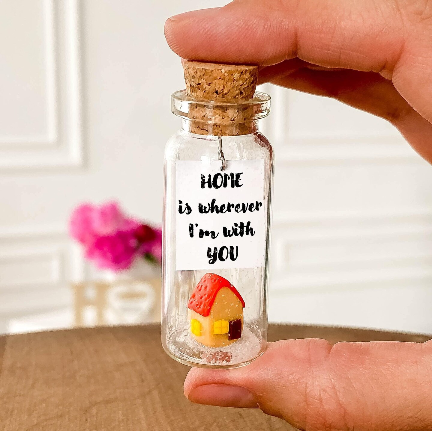 Cute Girlfriend and Boyfriend Gifts   Personalized Anniversary Present for Her Him   Custom Birthday Gift Idea for Women Men (Home is Wherever I&#x27;m with You Gift Bottle)