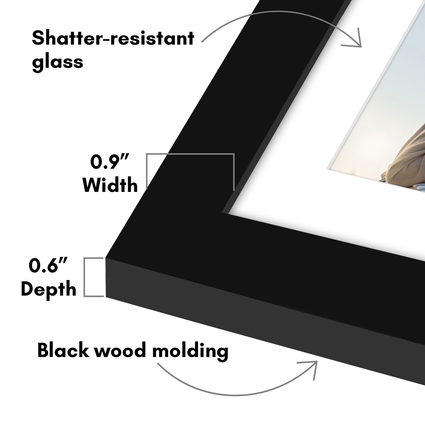 Americanflat 11x14 Collage Picture Frame - Displays Five 4x6 Photos at Once - Family Photo Collage Frame - Shatter Resistant Glass - Hanging Hardware for Horizontal or Vertical Display - Black