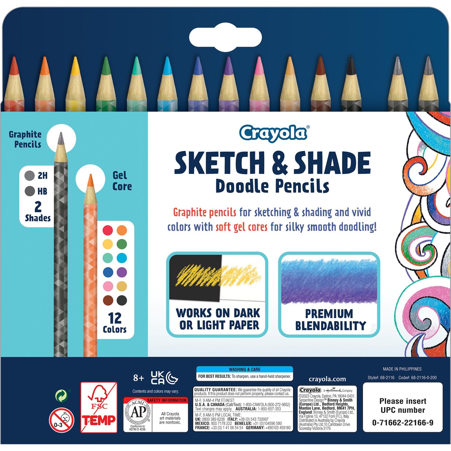 Doodle &#x26; Draw Sketch &#x26; Shade Doodle Pencil, 14 Per Pack, 2 Packs