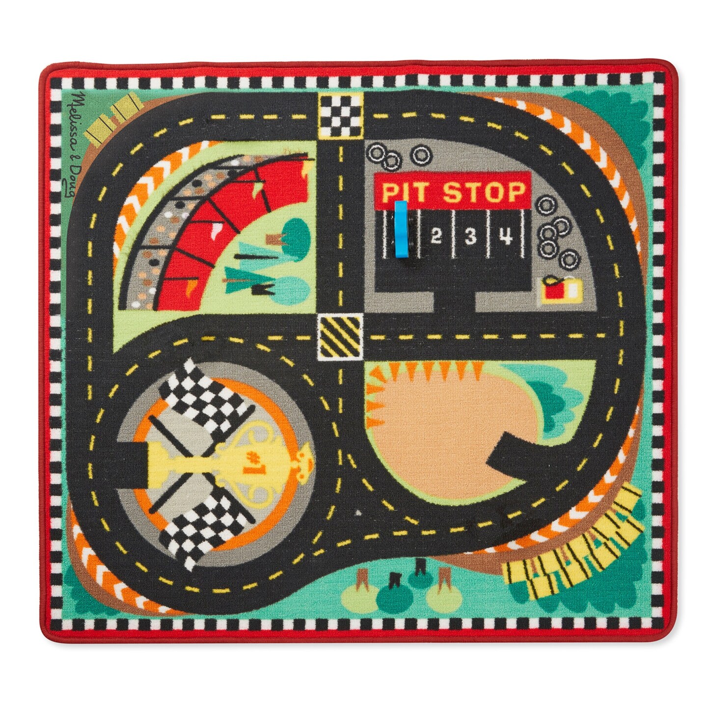 Round the Speedway Race Track Rug &#x26; Car Set