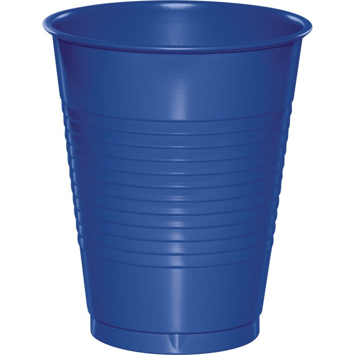 Cobalt Blue Plastic Cups, 20 ct