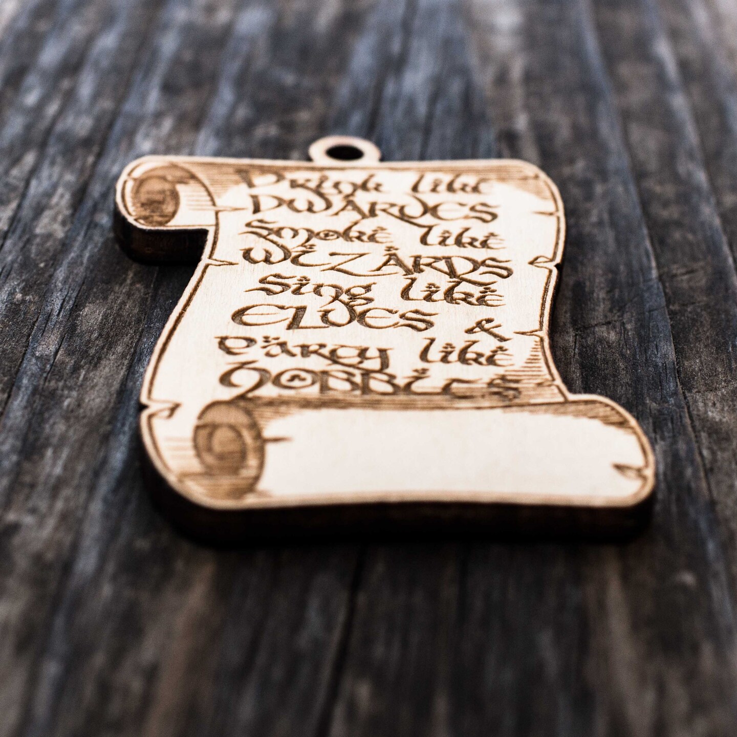 Ornament - Fantasy Rules - Raw Wood 3x3in