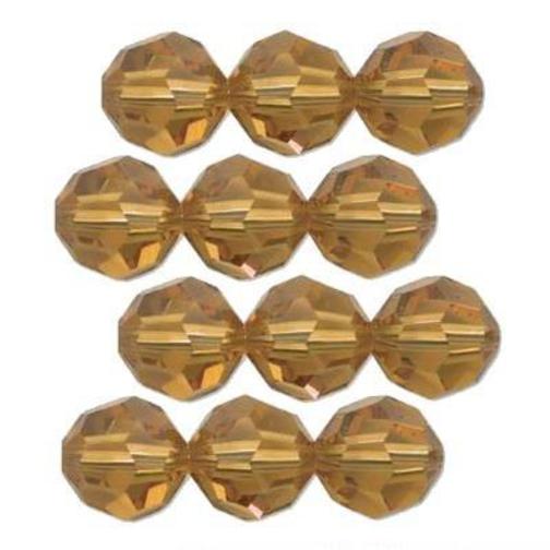 12 Topaz Swarovski Crystal Round Beads 5000 3mm New