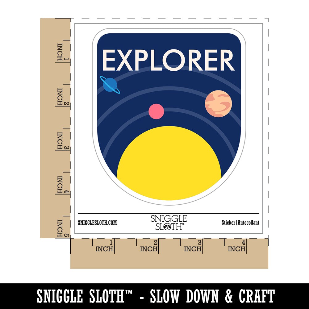 Explorer Space Solar System Science Waterproof Vinyl Phone Tablet Laptop Water Bottle Sticker Set - 5 Pack