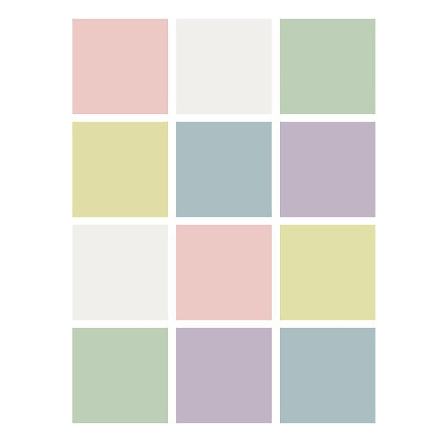 Dry Erase Stickables with Dry Erase Marker, Pastel Assorted, 3&#x22; x 3&#x22;, 12 Per Pack, 4 Packs