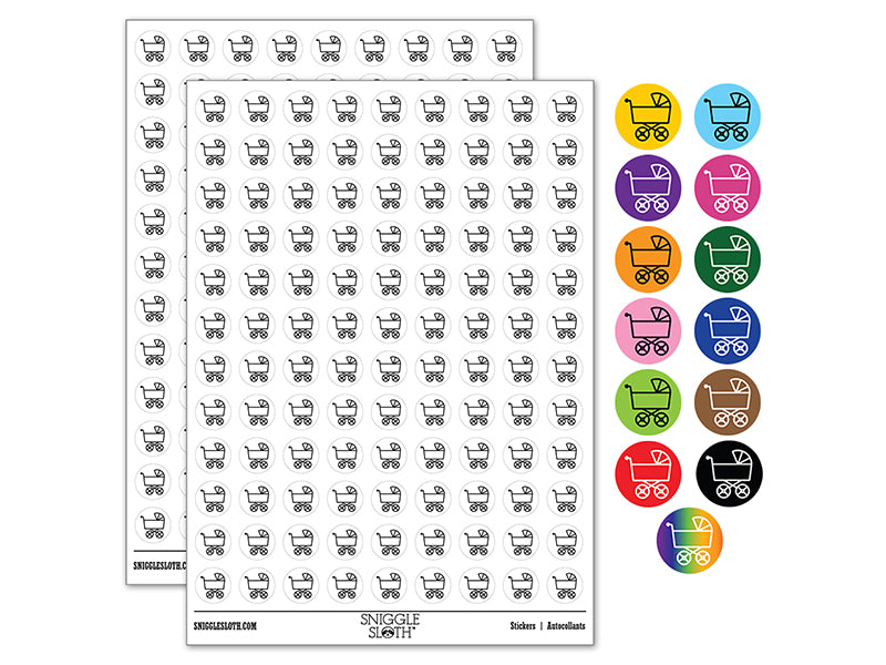 Baby Carriage Pram Stroller 200+ 0.50&#x22; Round Stickers