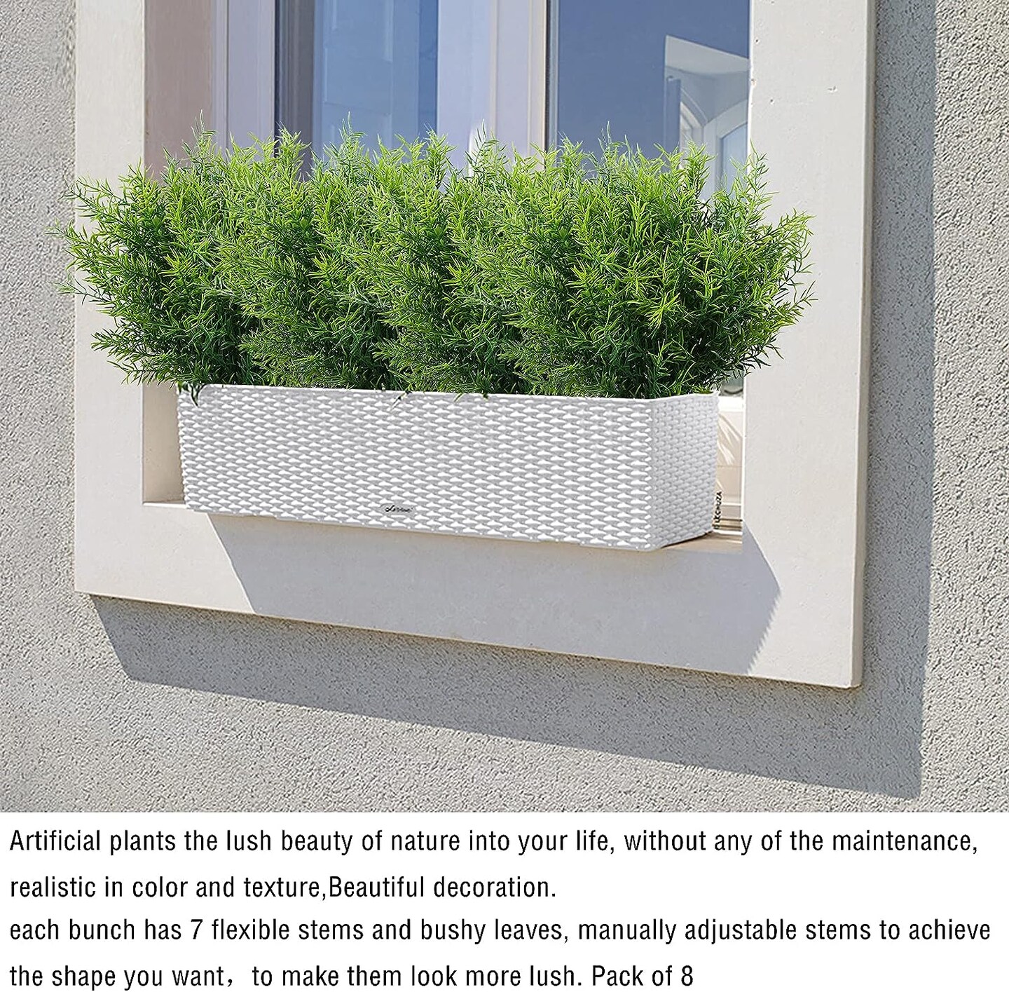 8-Pack UV Resistant Faux Plants: Effortless Greenery for Indoor and Outdoor Spaces