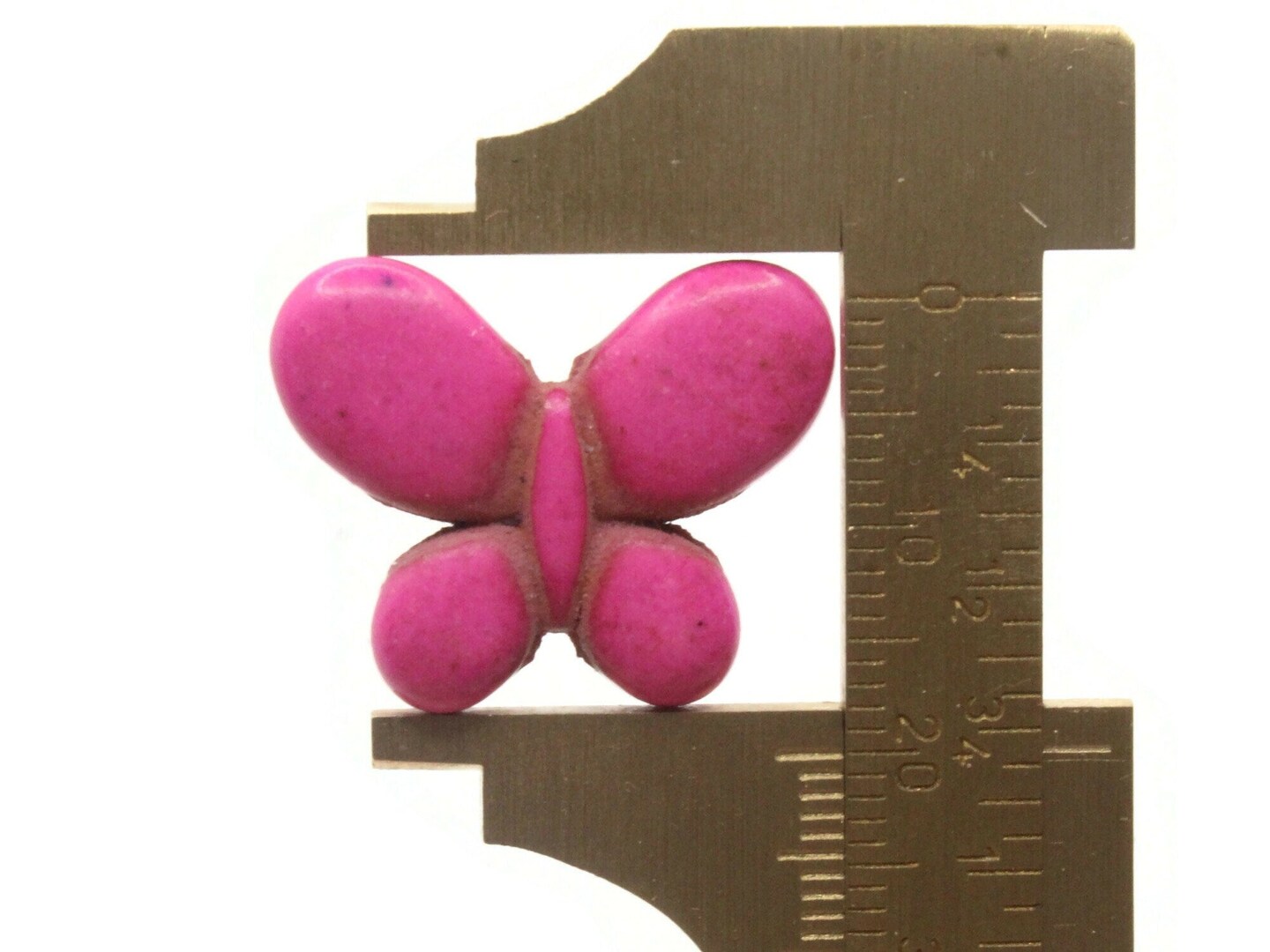 7 25mm Butterfly Dyed Bright Pink Synthetic Turquoise Beads