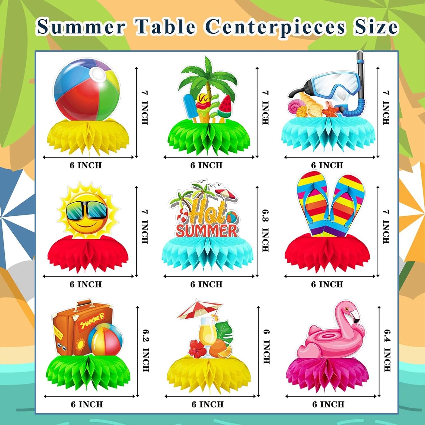 Unique Summer Themed Party for Table Decorations Set