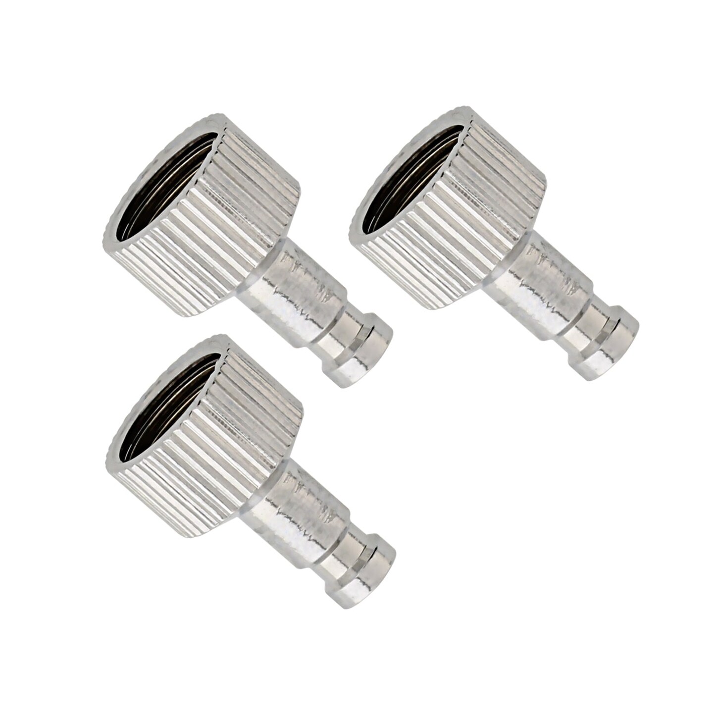 Set of 3 Airbrush Quick Release Coupler Plugs with 1/8&#x22; BSP Female Thread Connections and 5mm Male Nipple Tails (Quick Connect Coupler Not Included)