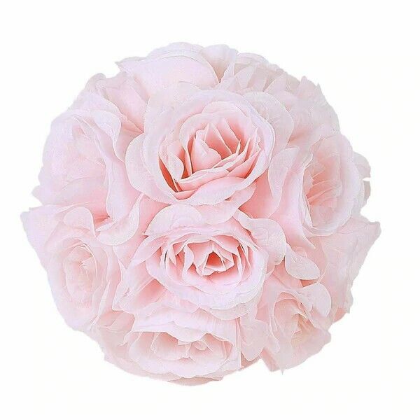 2 BLUSH 7&#x22; Silk Roses Flowers Kissing Balls Wedding Events Centerpieces