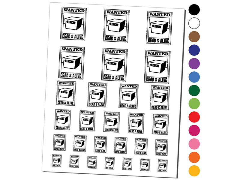 Schrodinger&#x27;s Cat Wanted Dead and Alive Temporary Tattoo Water Resistant Fake Body Art Set Collection