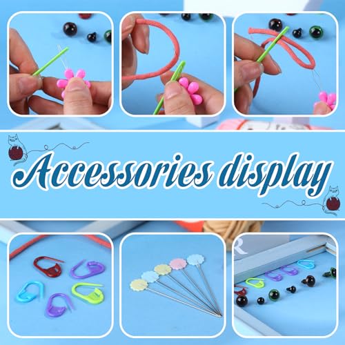 4 Pieces Beginner Crochet Yarn, 50g /218 Yard Easy Yarn Crochet Knitting Yarn for Beginners with Easy-to-See Stitches, Yarn for Crocheting Bag, Keychain, Flower, Animal