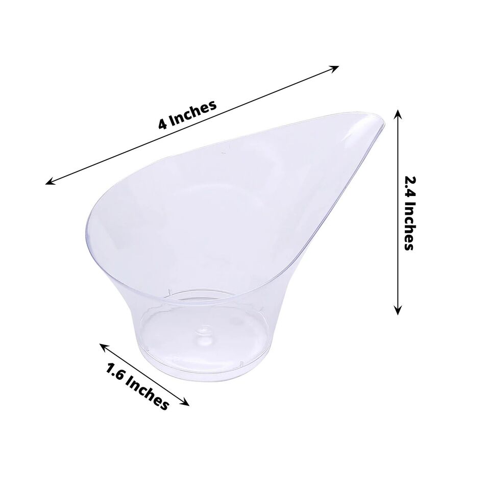 24 Clear 3 oz Disposable Mini Teardrop Plastic DESSERT CUPS