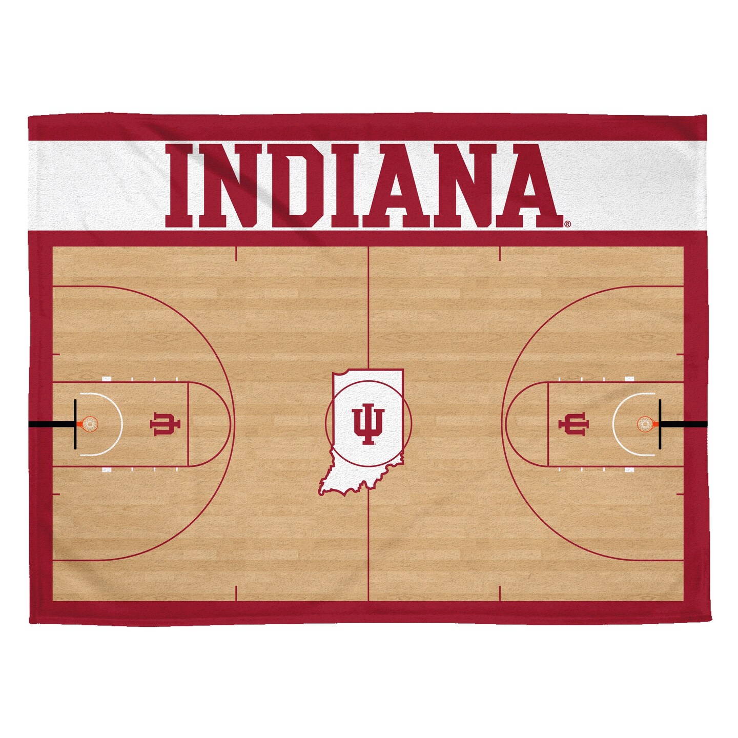 Sleep Squad Indiana Hoosiers Basketball Court 60&#x201D; x 80&#x201D; Raschel Throw Blanket