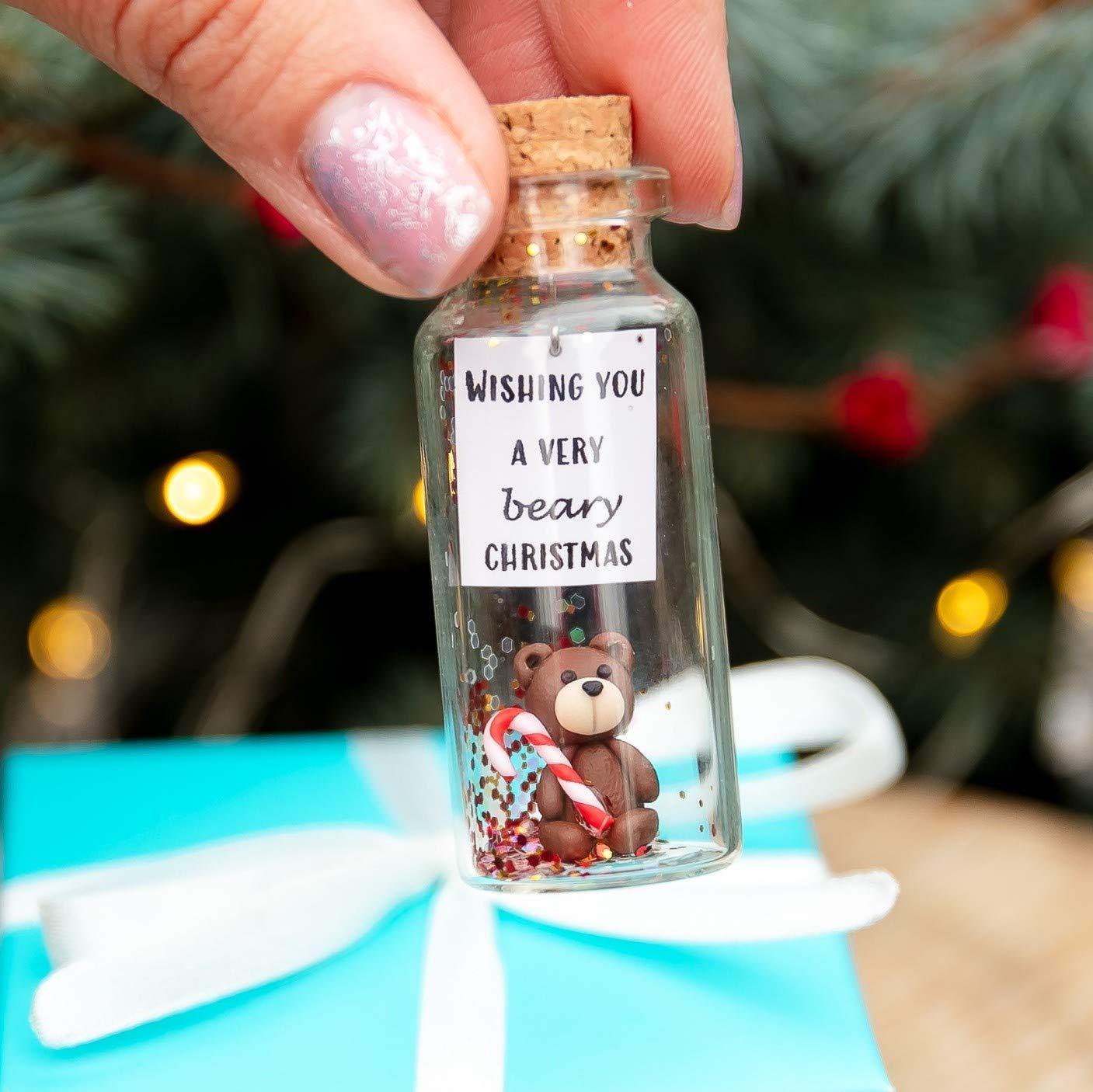 Cute and Kawaii Anniversary Presents   Personalized Love Gifts for Boyfriend Girlfriend   Romantic Gift for Her Him (Brown Bear   Wishing You a Very Beary Christmas in Teal Gift Box)