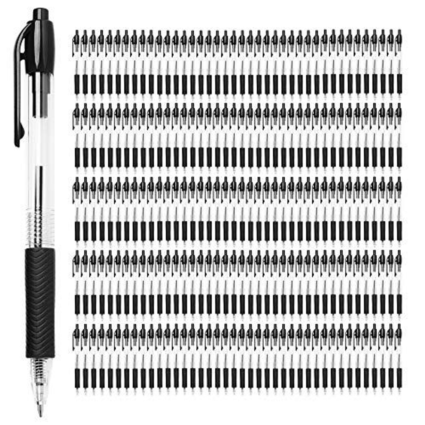 Simply Genius Ballpoint Pens in Bulk - 200 Pack Retractable Office Pens - Great for Schools, Notebooks, Journals &#x26; More - Comfort Grip &#x26; Smooth Writing Medium Point Pens (200pcs, Black Ink)