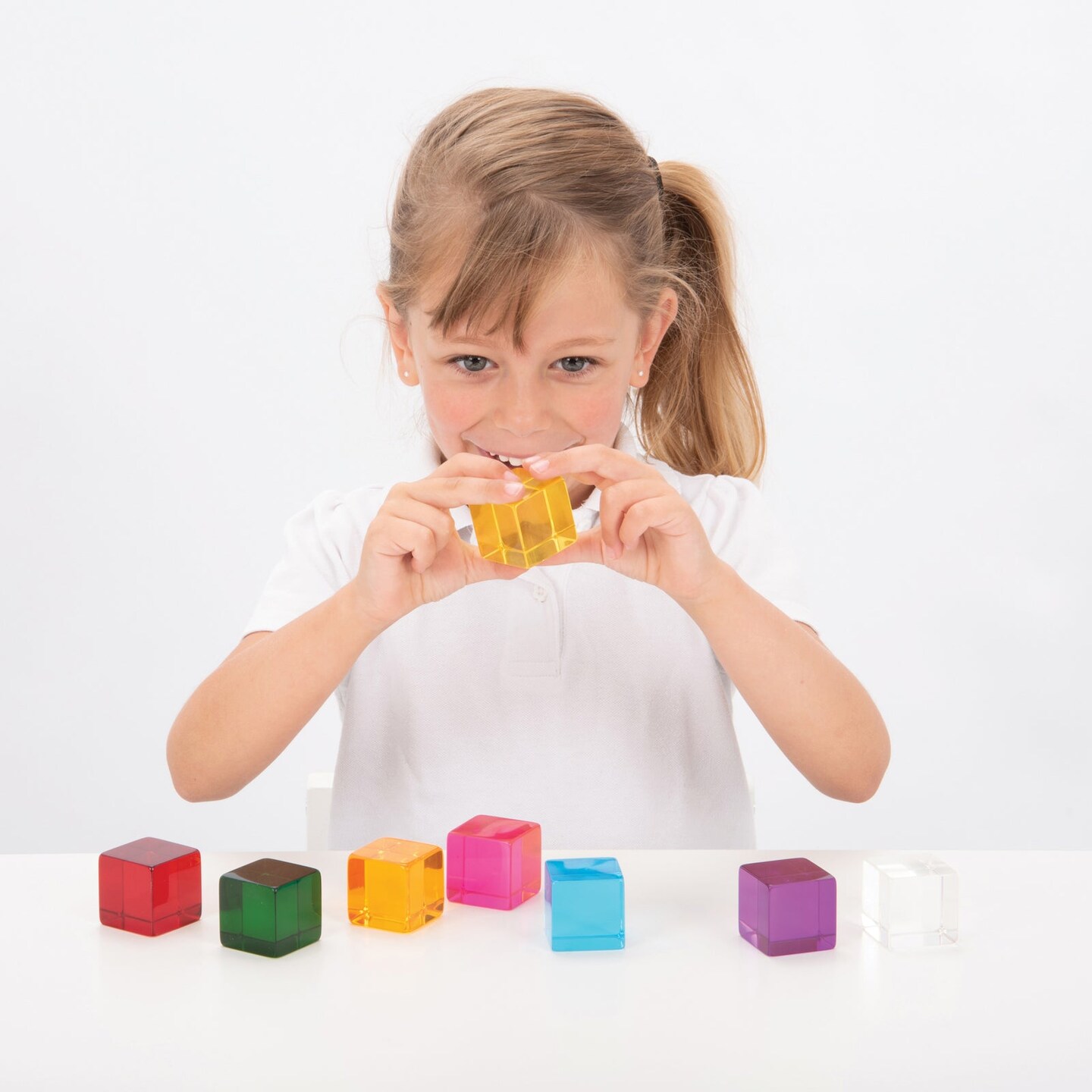 Perception Cubes - Set of 8 - Assorted Colors - Transparent Manipulatives