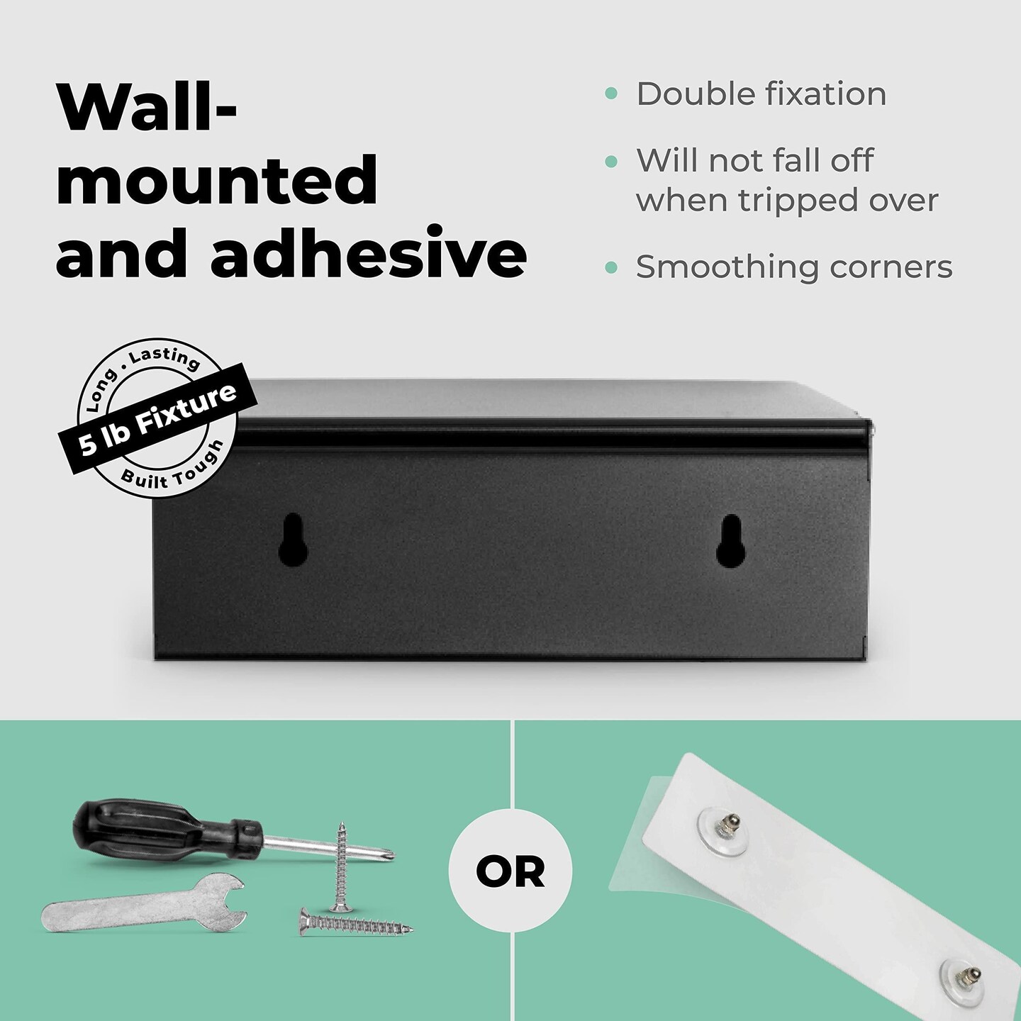 Black Toilet Paper Holder with Storage Adhesive or Screw Wall Mounted Flushable Wipes Dispenser & Storage Fits Any Bathroom Toilet Paper Roll Holder with Shelf Keep Your Wet Wipe Hidden