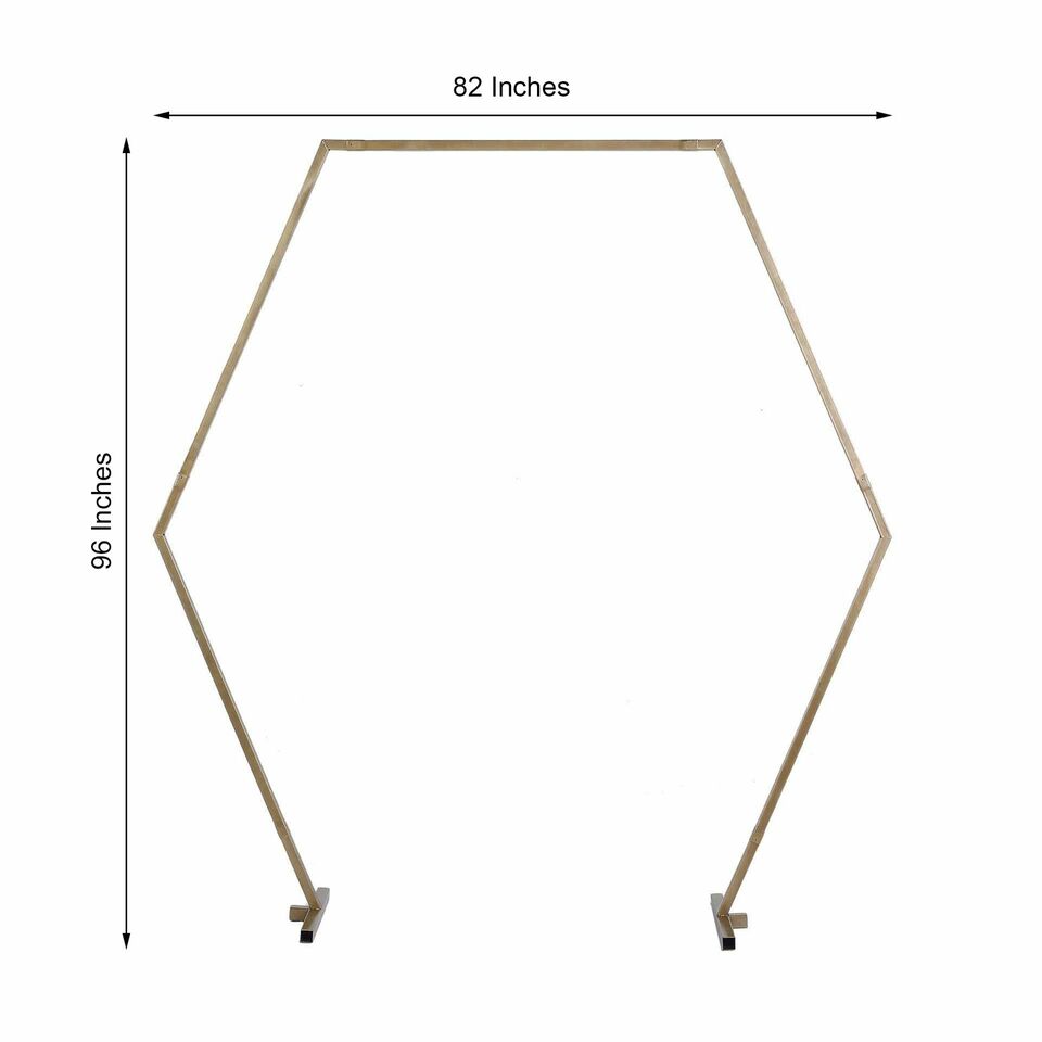 8 feet Gold Metal Hexagon Backdrop Stand Wedding Arch Party Decorations