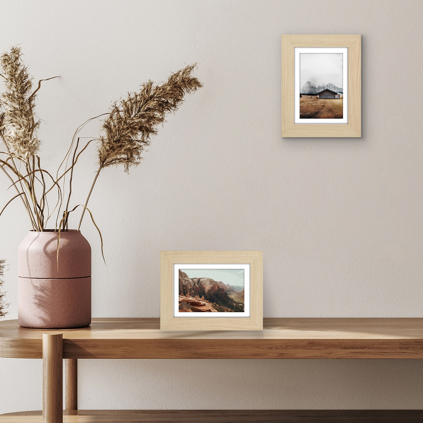 Americanflat Picture Frame with Wide Molding with Mat - Modern Wide Picture Frame - Plexiglass Cover - Hanging Hardware - Includes Easel