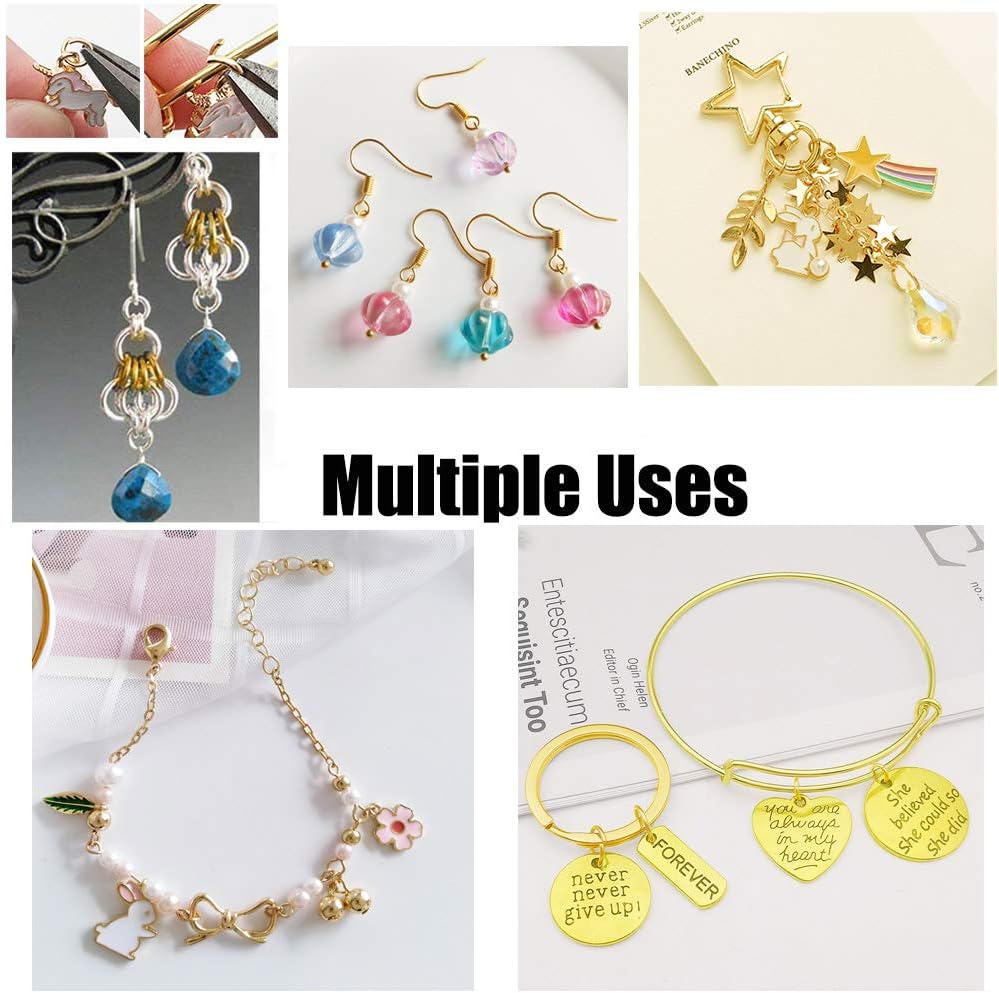 200 pcs Gold Plated Stainless Steel Split Rings Jump Rings Connector Rings for Jewelry Making Necklaces Bracelet Earrings Keychain DIY Craft (13299-Gold, 6mm)