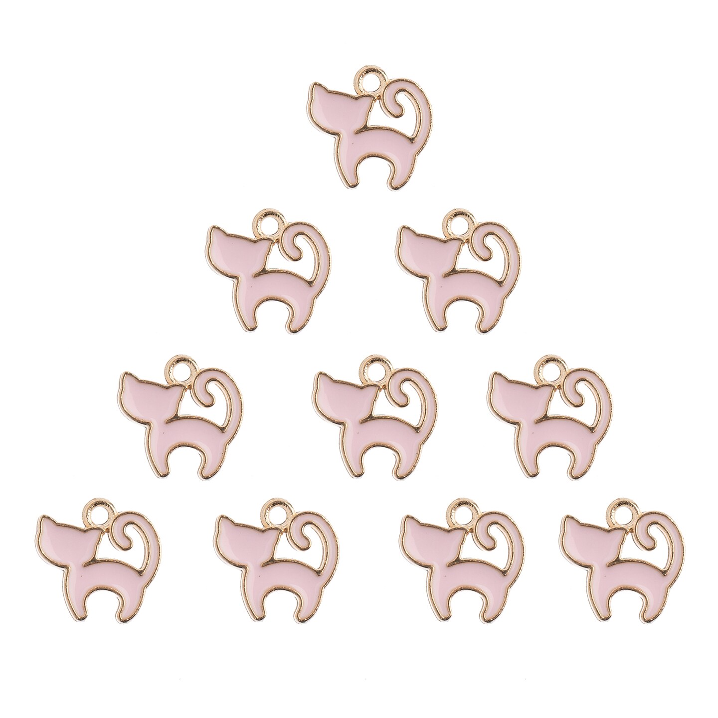 John Bead Sweet &#x26; Petite Kitty Cat Charms, 10pcs