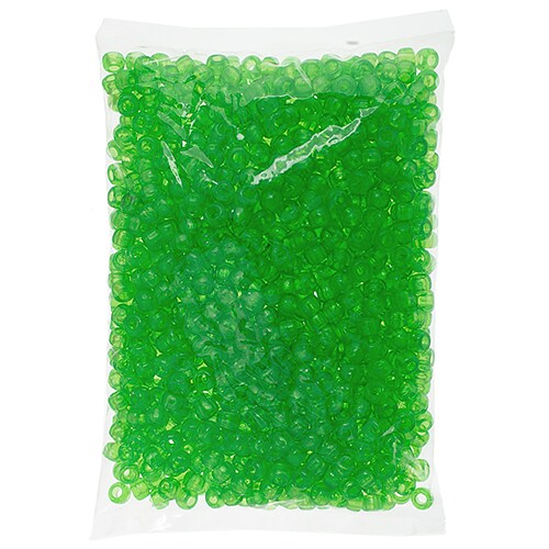 John Bead 9mm Transparent Plastic Pony Beads, 1000pcs