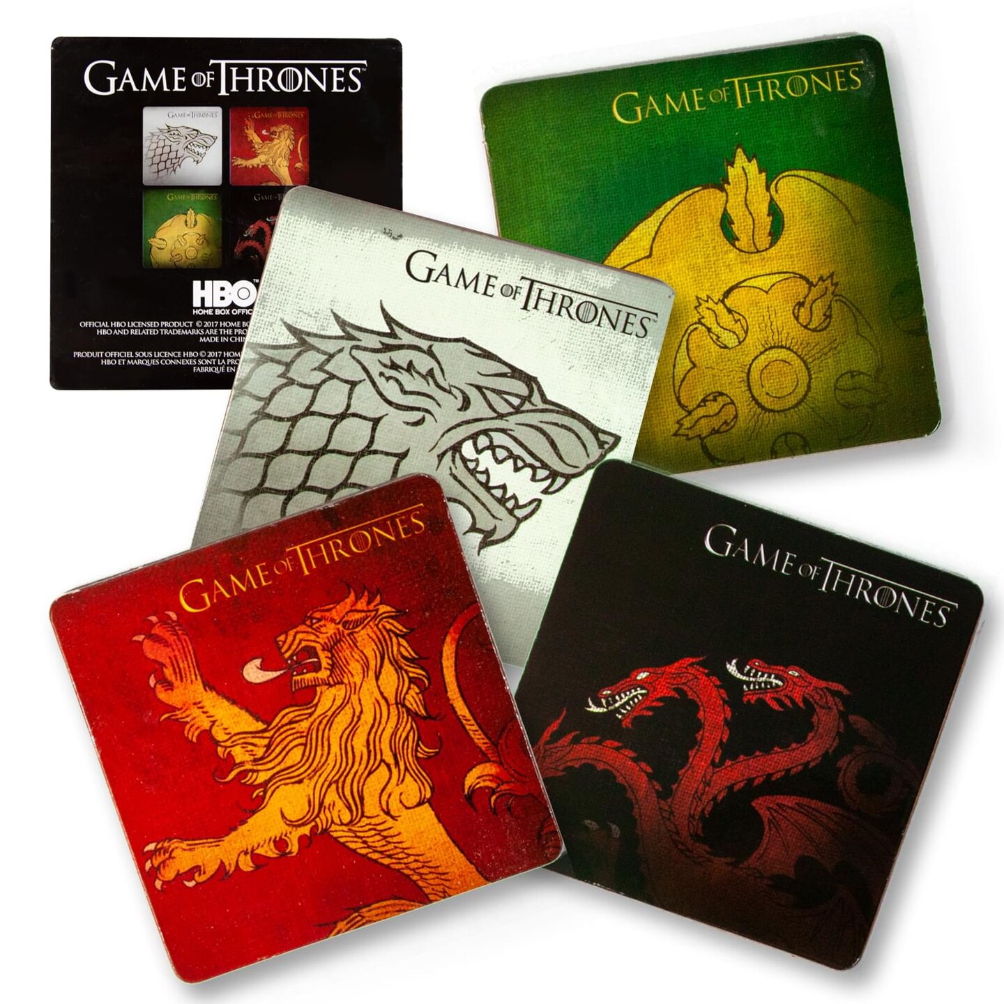 Game Of Thrones Coasters | Nerd Block Exclusive Drink Coaster Pads | Set of 4