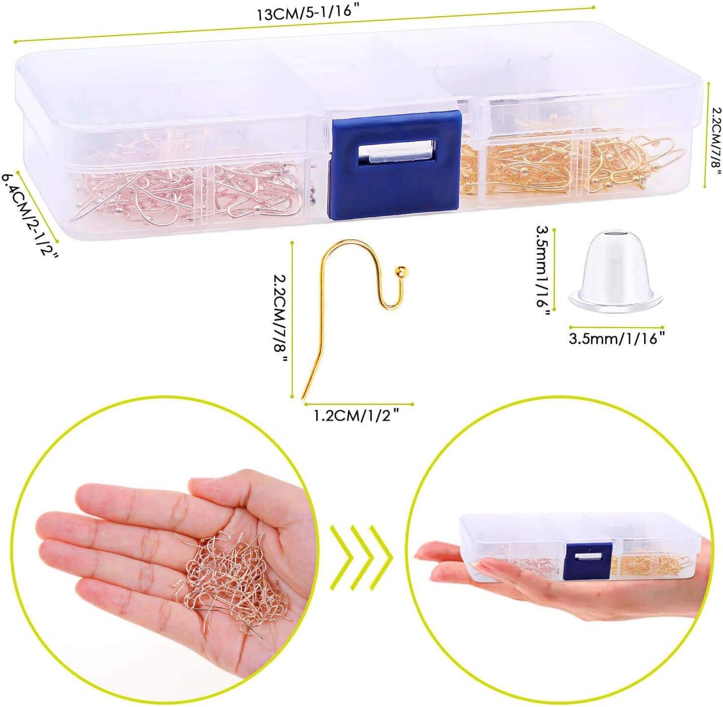 Earring Hooks, 480pcs Earring Making Kit Includes 240pcs French Earring Hooks Ear Wire and 240pcs Earring Backs for Jewelry Making Supplies and DIY Earring Making