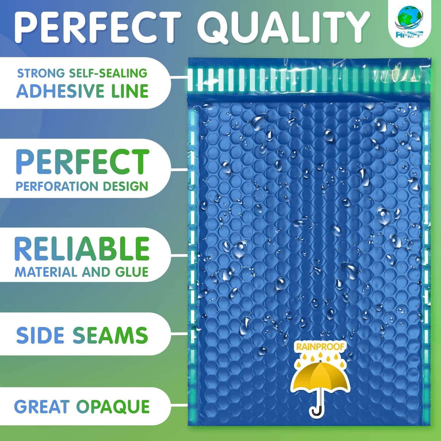 Blue Poly Bubble Mailers 8.5 x 11 Padded Envelopes 8 1/2 x 11 Pack of 10 Poly Cushion Envelopes with Peel and Seal for Mailing Shipping Packing