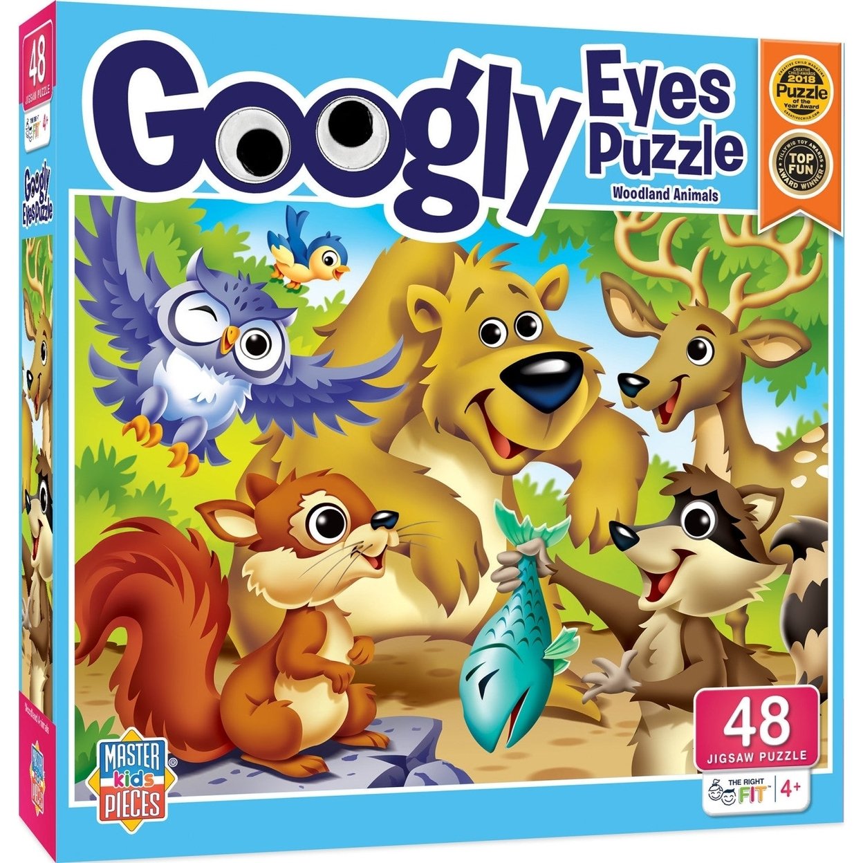 Googly Eyes Woodland Animals 48 Piece Puzzle Interactive Kids Puzzle 19X14