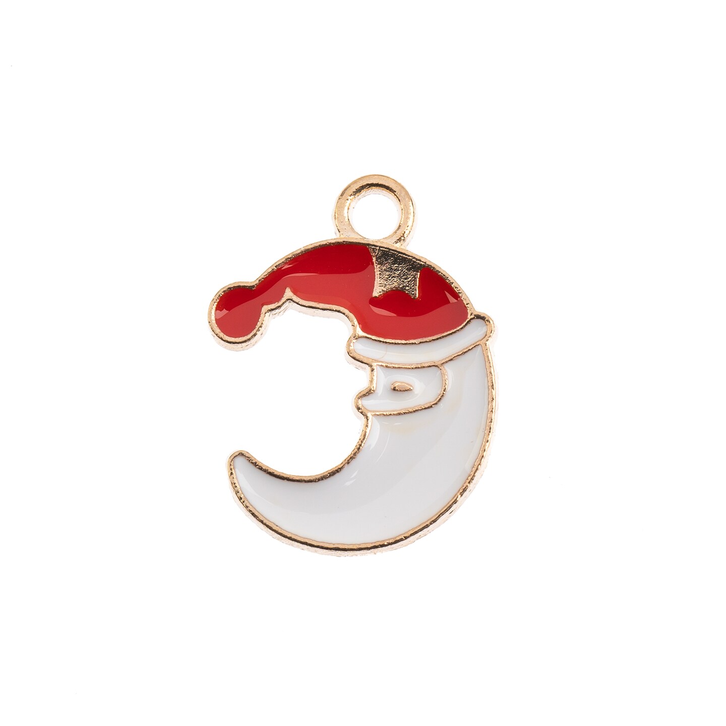 John Bead Sweet &#x26; Petite Moon Santa Holiday Charms, 8pcs